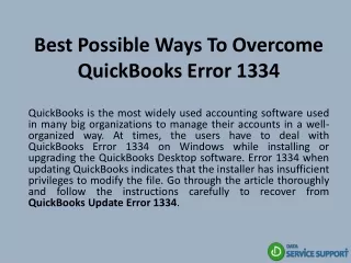 best possible ways to overcome quickbooks error 1334