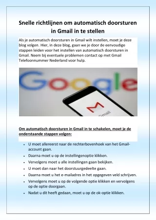 Snelle richtlijnen om automatisch doorsturen in Gmail in te stellen