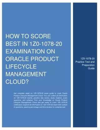 how to score best in 1z0 1078 20 examination