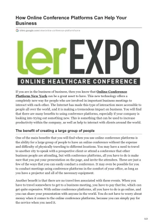 how online conference platforms can help your