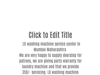 LG washing machine repair center in Mumbai Maharashtra