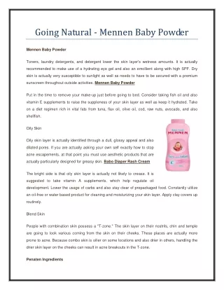 Going Natural - Mennen Baby Powder