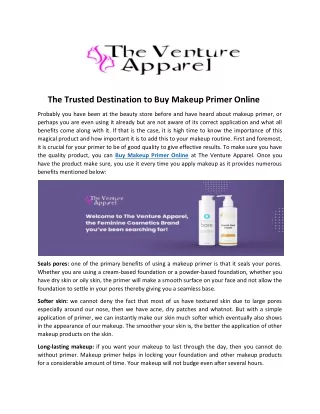 The Trusted Destination to Buy Makeup Primer Online
