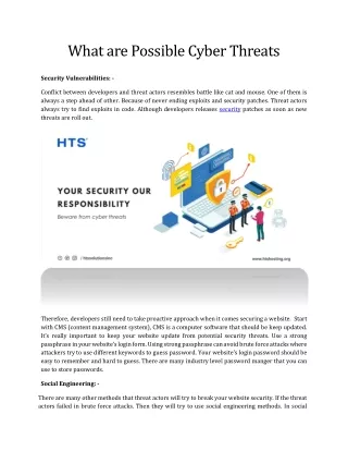 what are possible cyber threats