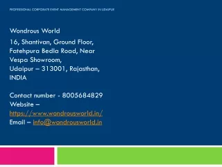 professional corporate event management company in udaipur