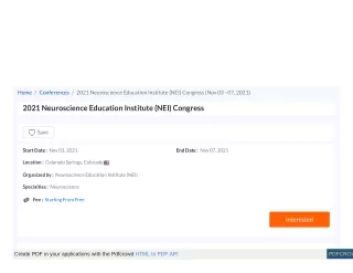 home conferences 2021 neuroscience education