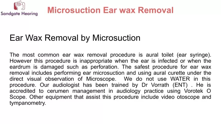 microsuction ear wax removal