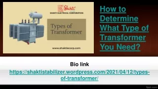 how to determine what type of transformer you need