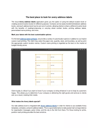 the best place to look for avery address labels