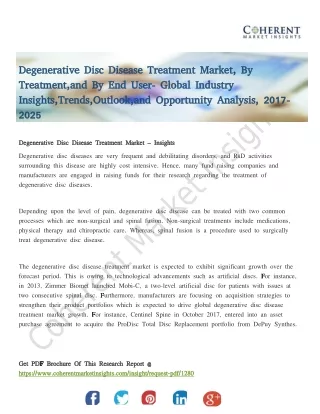 Degenerative disc disease treatment market