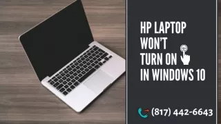 HP Laptop Won’t Turn on (817) 442-6643 in Windows 10