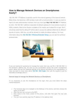 How to Manage Network Devices on Smartphones Easily?