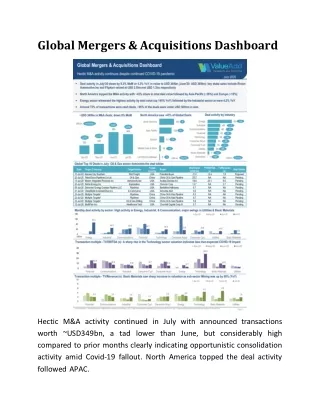 global mergers acquisitions dashboard