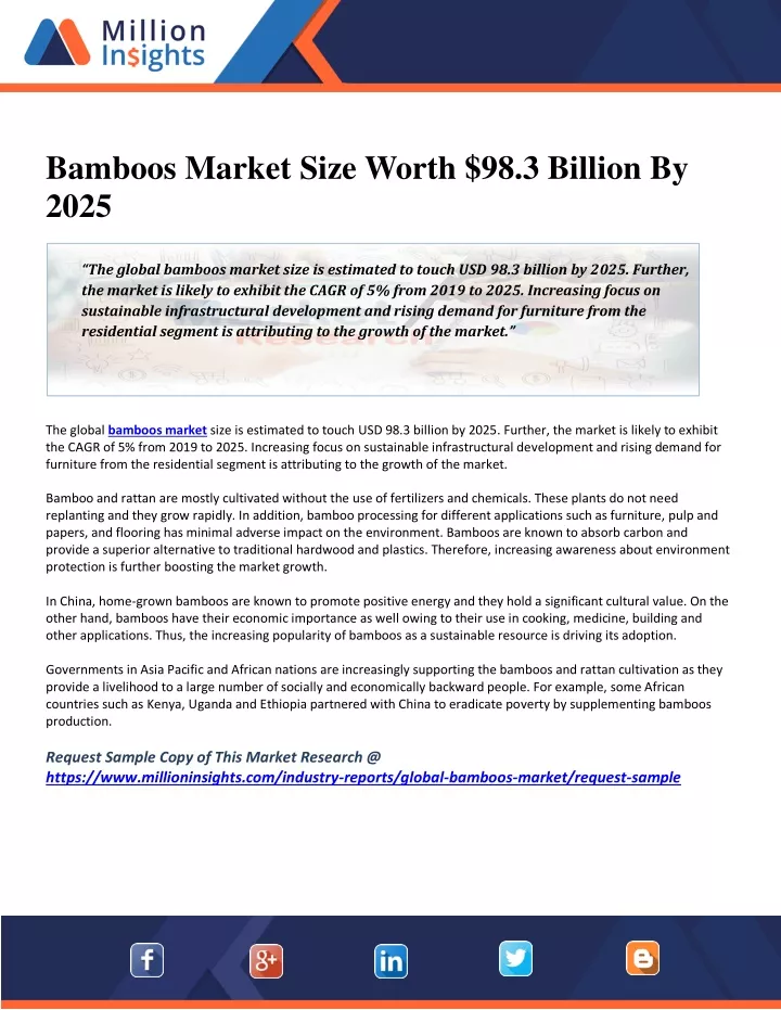bamboos market size worth 98 3 billion by 2025