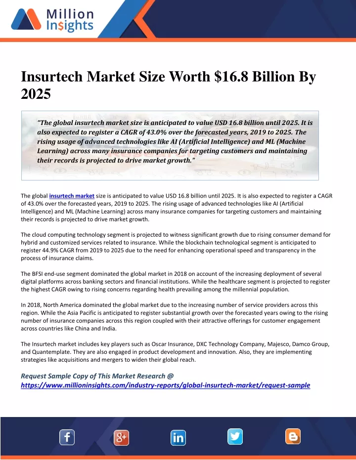 insurtech market size worth 16 8 billion by 2025