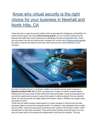 know why virtual security is the right choice