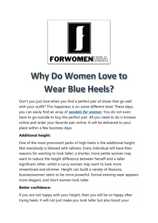 Why Do Women Love to Wear Blue Heels?