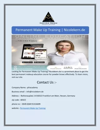 Permanent Make Up Training | Nicolekern.de