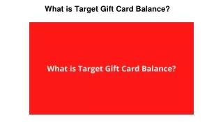 What is Target Gift Card Balance?