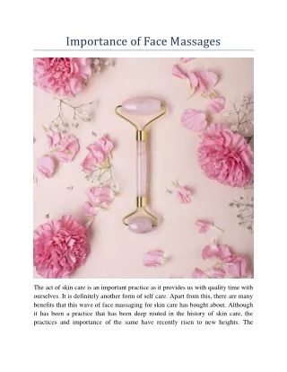 importance of face massages