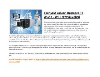 Your SEM Column Upgraded To Win10 – With SEMView8000