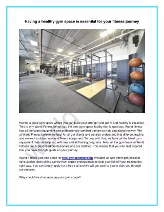 Having a healthy gym space is essential for your fitness journey