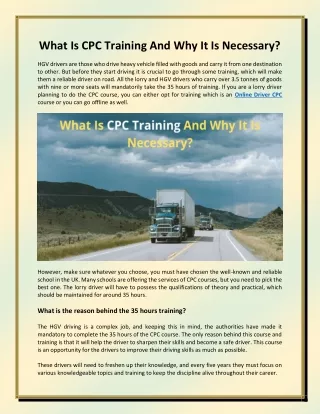 what is cpc training and why it is necessary