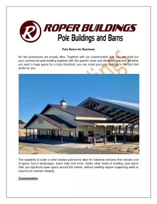 Pole Barns for Business