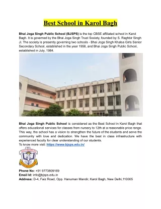 Best School in Karol Bagh, New Delhi