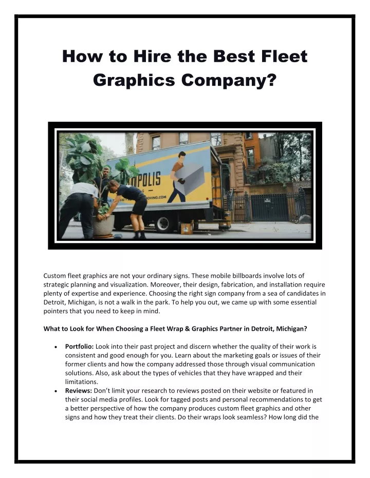 how to hire the best fleet graphics company