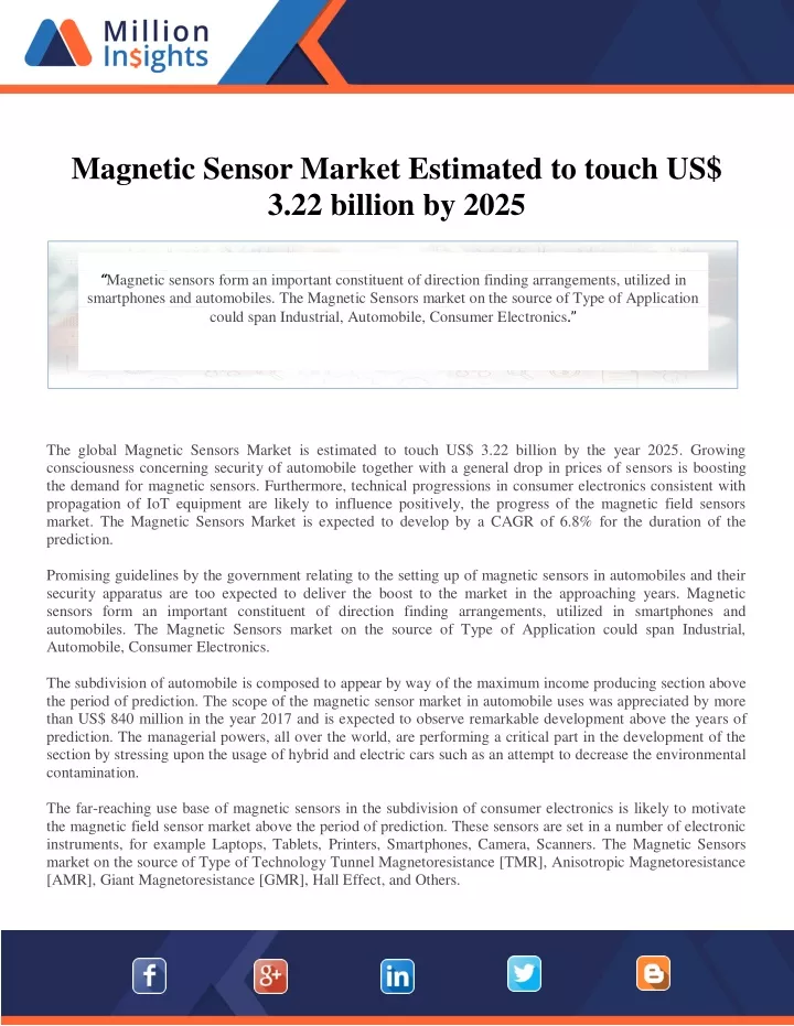 magnetic sensor market estimated to touch