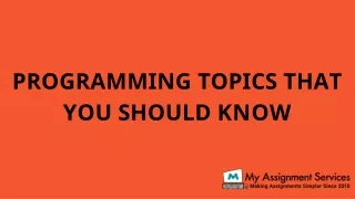 programming topics that you should know