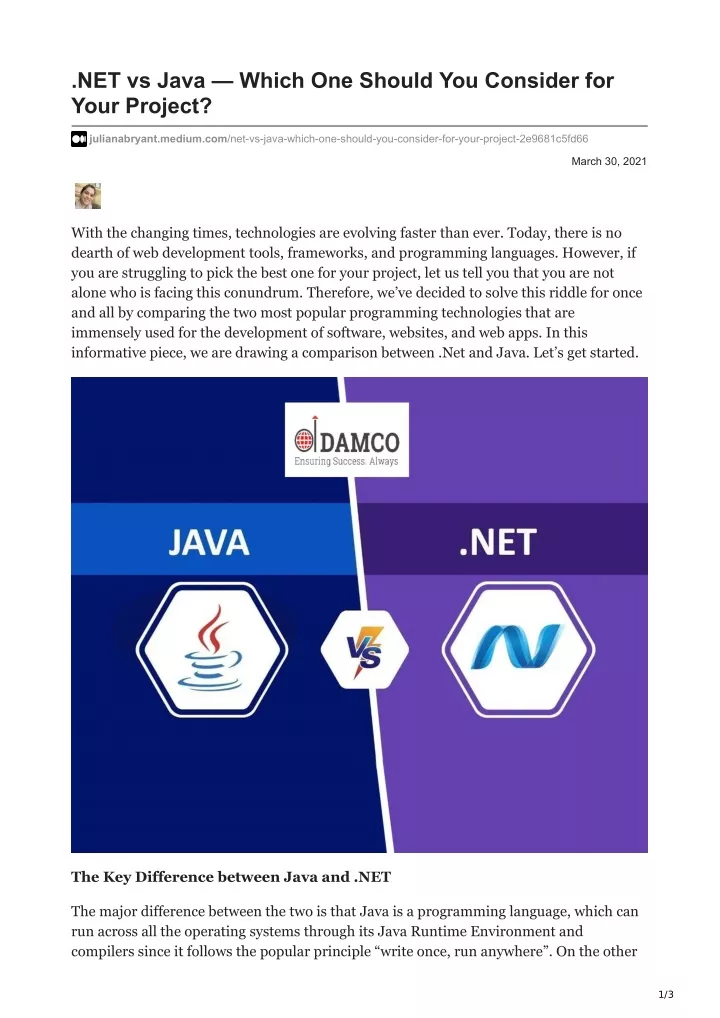 net vs java which one should you consider