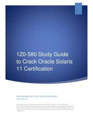 1z0 580 study guide to crack oracle solaris