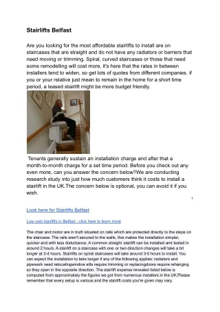 stairlifts belfast