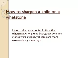 how to sharpen a knife on a whetstone