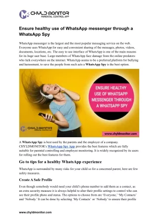 ensure healthy use of whatsapp messenger through