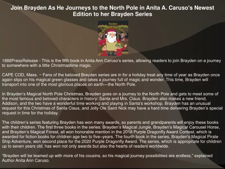 join brayden as he journeys to the north pole