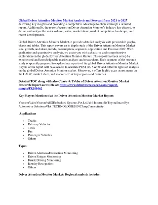 global driver attention monitor market analysis
