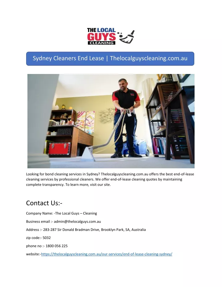 sydney cleaners end lease thelocalguyscleaning