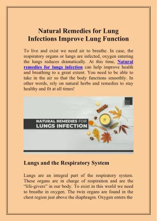Natural Remedies for Lung Infections