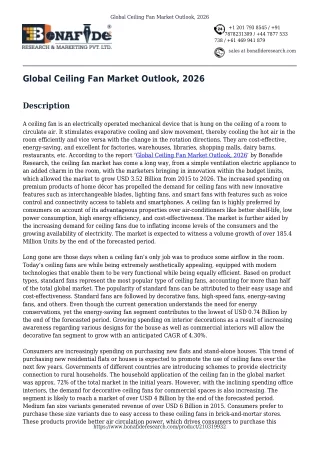Global Ceiling Fan Market Outlook, 2026