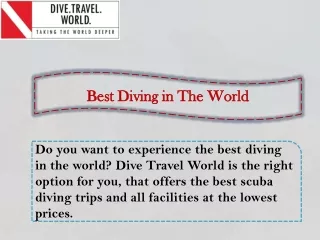 best diving in the world