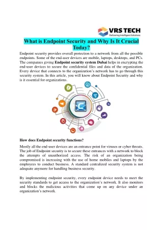 what is endpoint security and why is it crucial