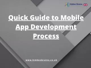 quick guide to mobile app development process