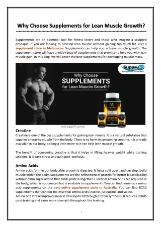 Is buying supplements for Lean Muscle Growth worth it?