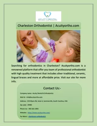 Charleston Orthodontist | Acuityortho.com