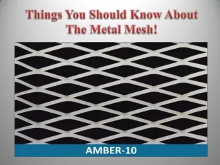 Things You Should Know About The Metal Mesh!
