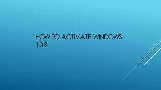 how to activate window s 10