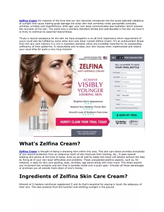 Zelfina Cream - Best Skin Care For Women